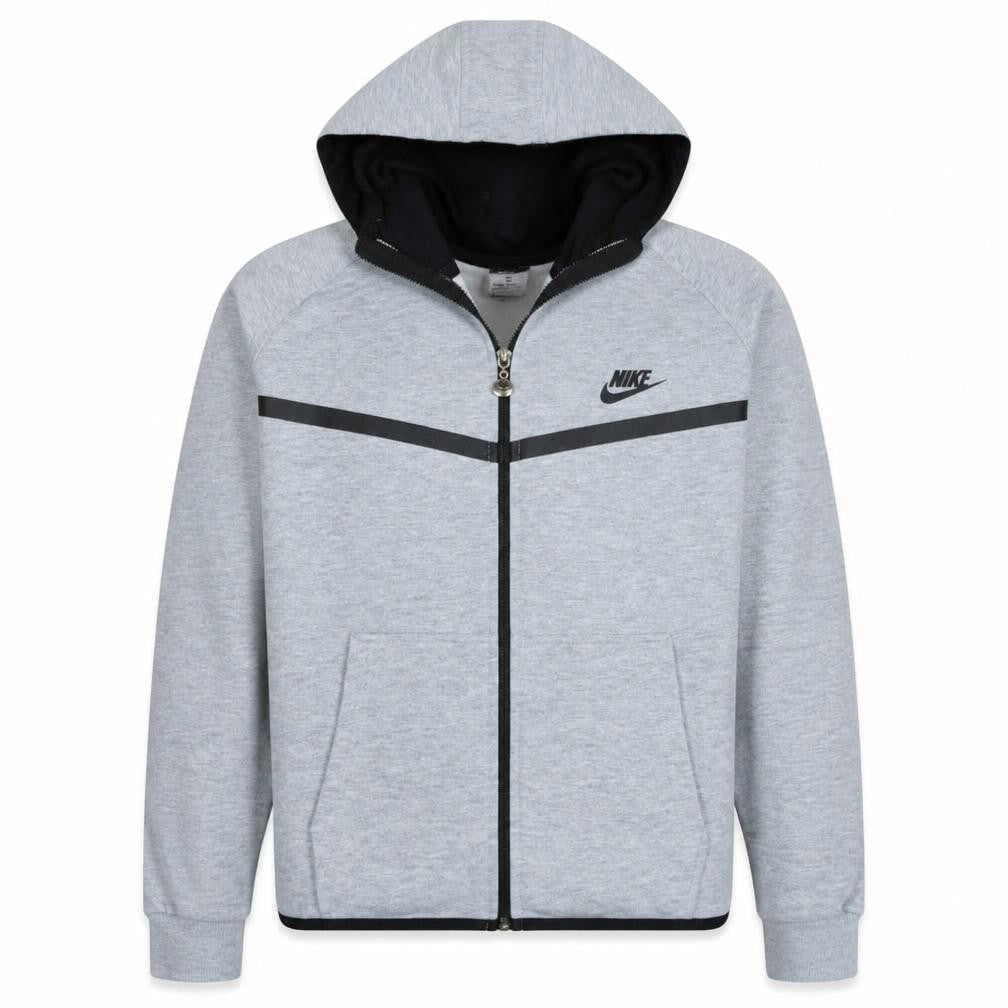 Nike Men's Grey Full Zip Hoodie Size L Cotton Blend Sportswear