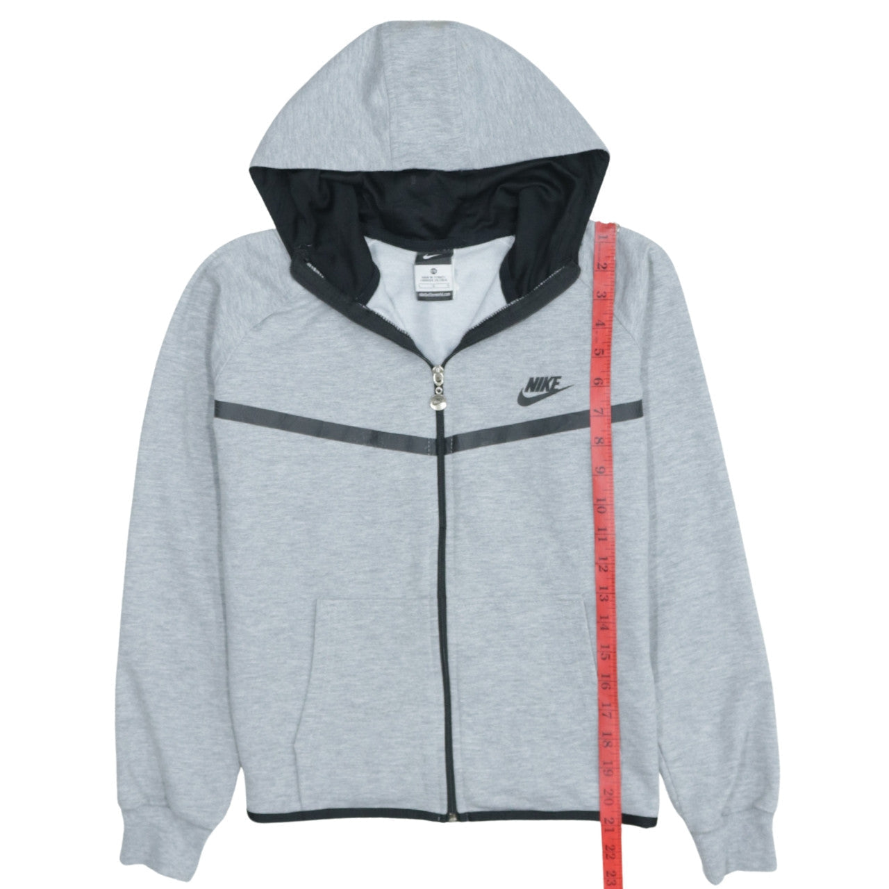 Nike Men's Grey Full Zip Hoodie Size L Cotton Blend Sportswear