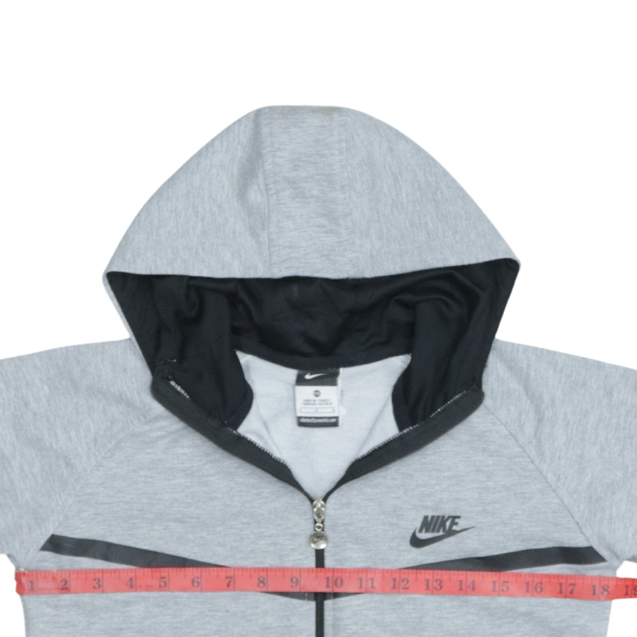 Nike Men's Grey Full Zip Hoodie Size L Cotton Blend Sportswear