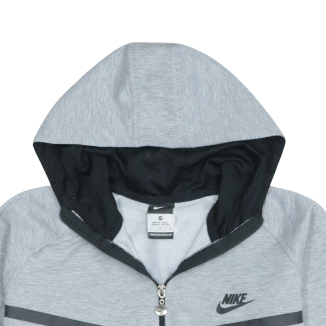 Nike Men's Grey Full Zip Hoodie Size L Cotton Blend Sportswear