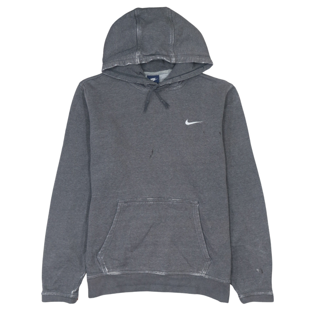 Nike Men's Grey Pullover Hoodie Large Logo Fleece Sweatshirt