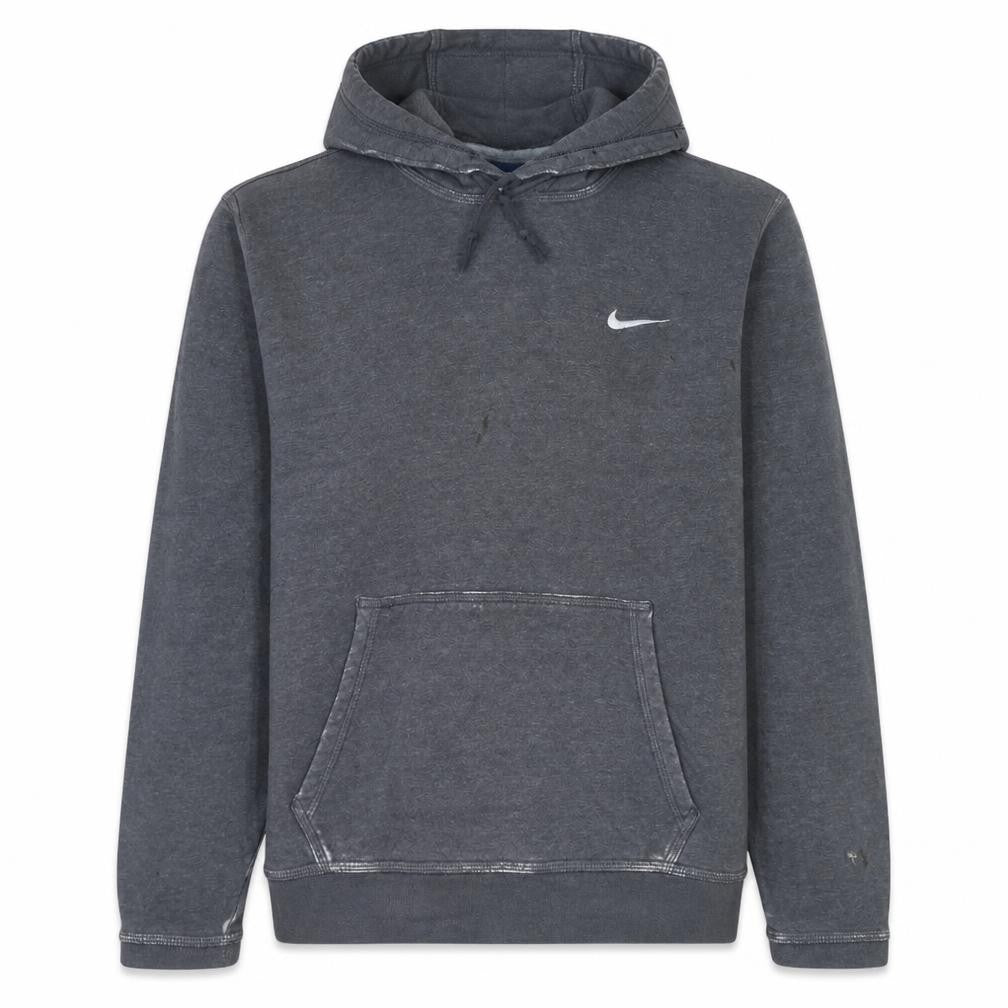 Nike Men's Grey Pullover Hoodie Large Logo Fleece Sweatshirt