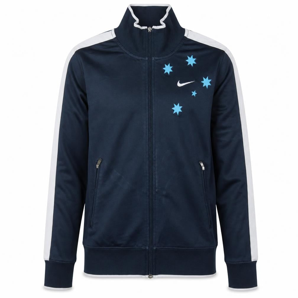 Nike Men's Navy Blue Track Jacket Small Full Zip Polyester Cotton