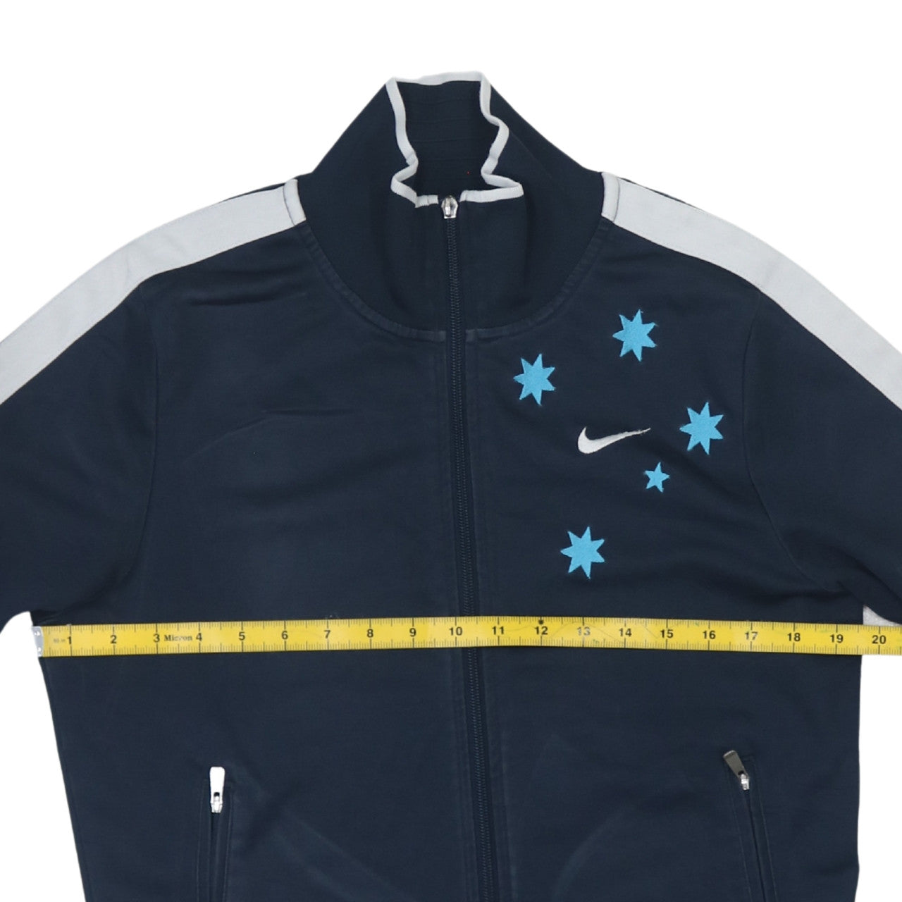 Nike Men's Navy Blue Track Jacket Small Full Zip Polyester Cotton