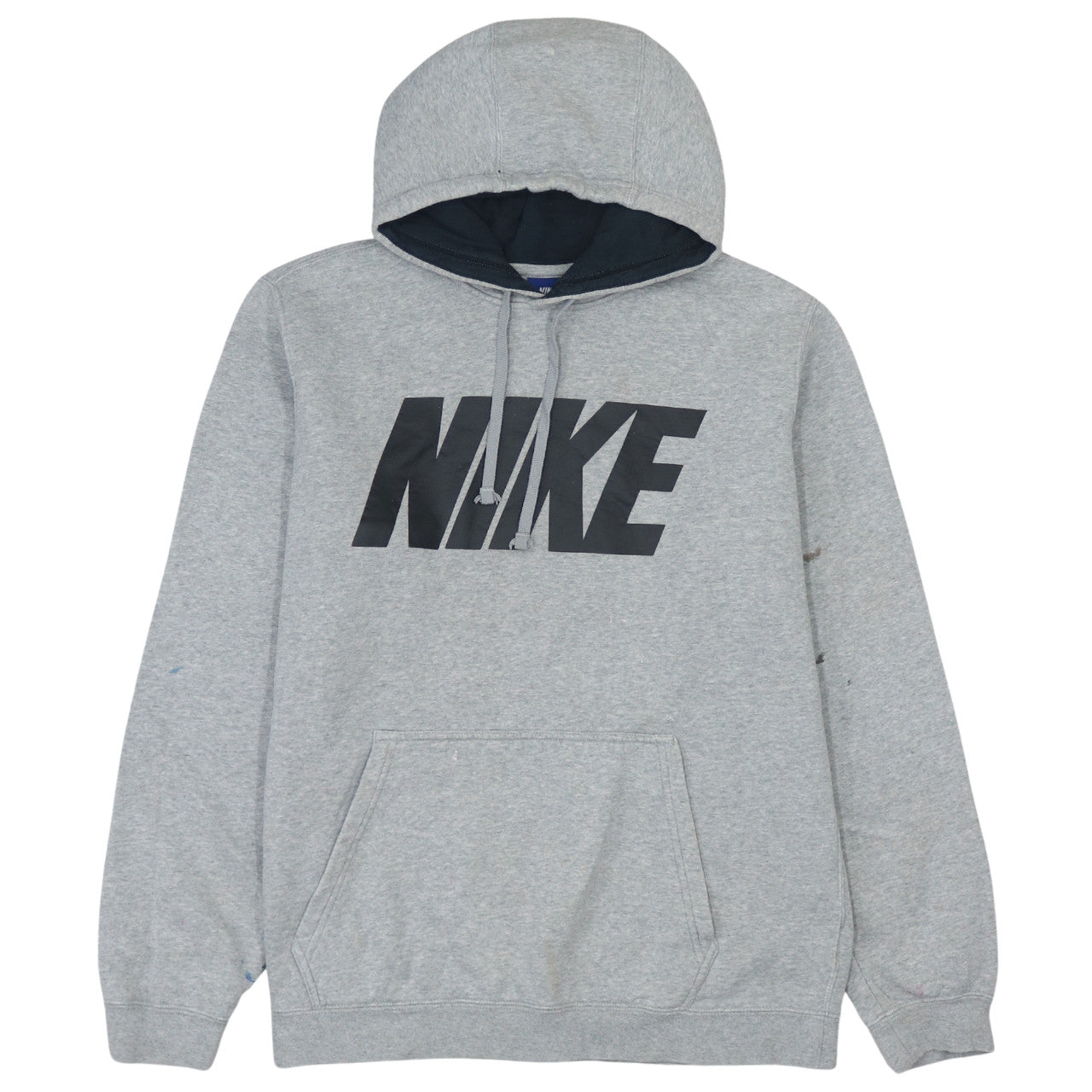 Nike Men's Grey Pullover Hoodie L Sports Logo Fleece