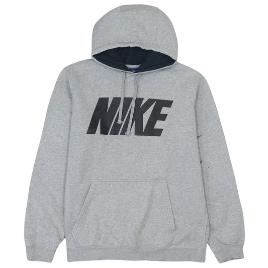 Nike Men's Grey Pullover Hoodie L Sports Logo Fleece