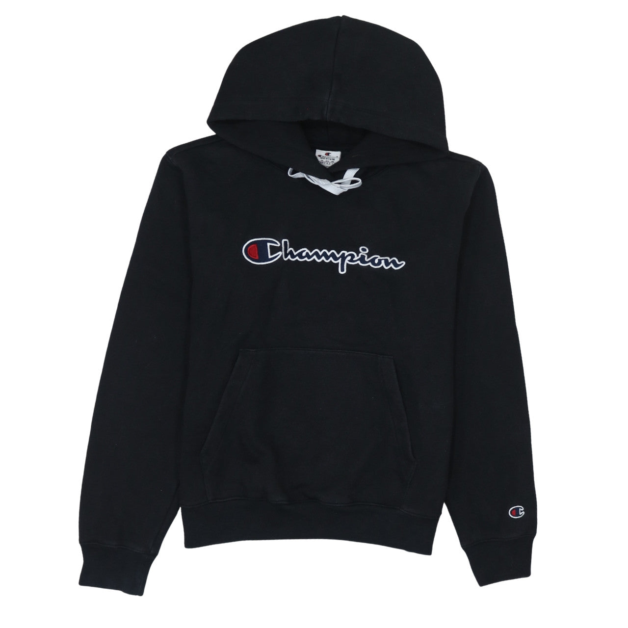 Champion Women's Black Medium Pullover Hoodie with Logo Embroidery