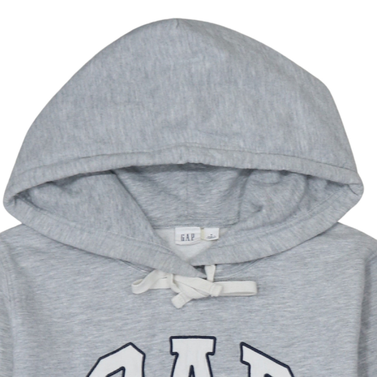 GAP Women Grey Pullover Hoodie M Logo Print Casual Cotton Blend