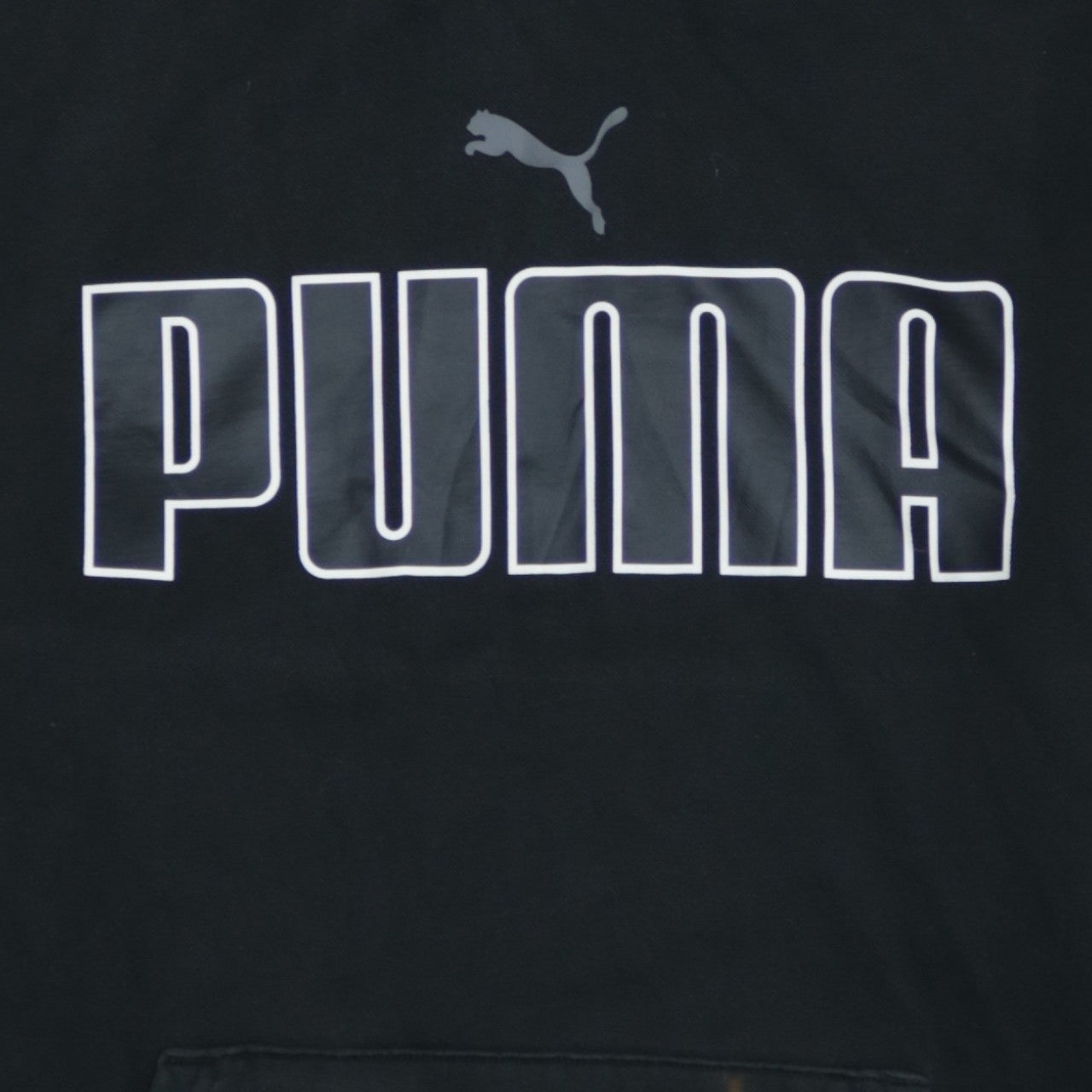 Puma Men’s Black 2XL Pullover Hoodie with Logo Print