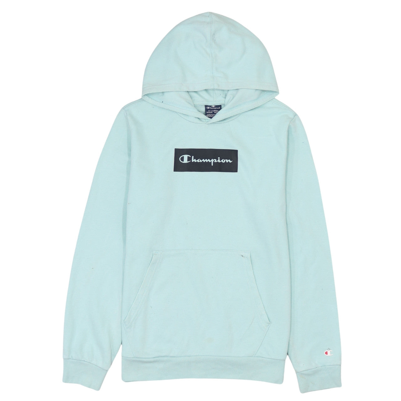 Champion Boys Blue Pullover Hoodie 13-14 Years Logo Print Hooded Sweatshirt