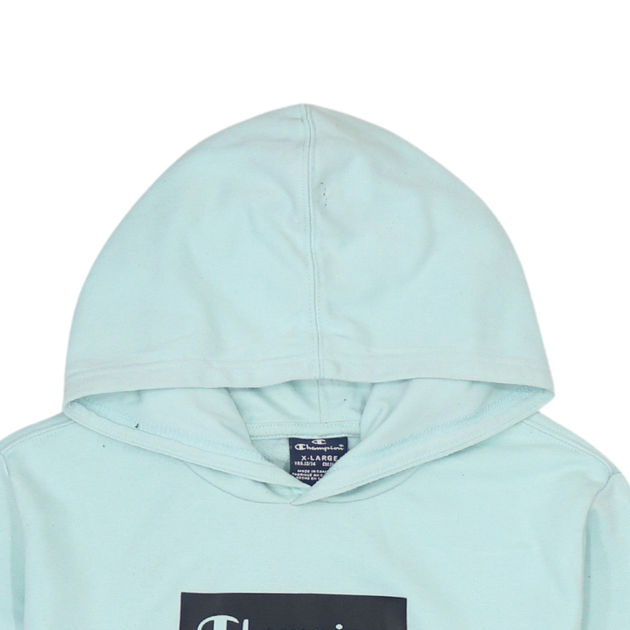 Champion Boys Blue Pullover Hoodie 13-14 Years Logo Print Hooded Sweatshirt