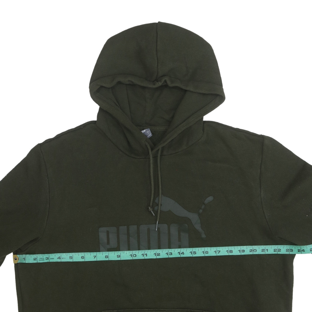 Puma Men's Green Pullover Hoodie Size L Logo Sportswear