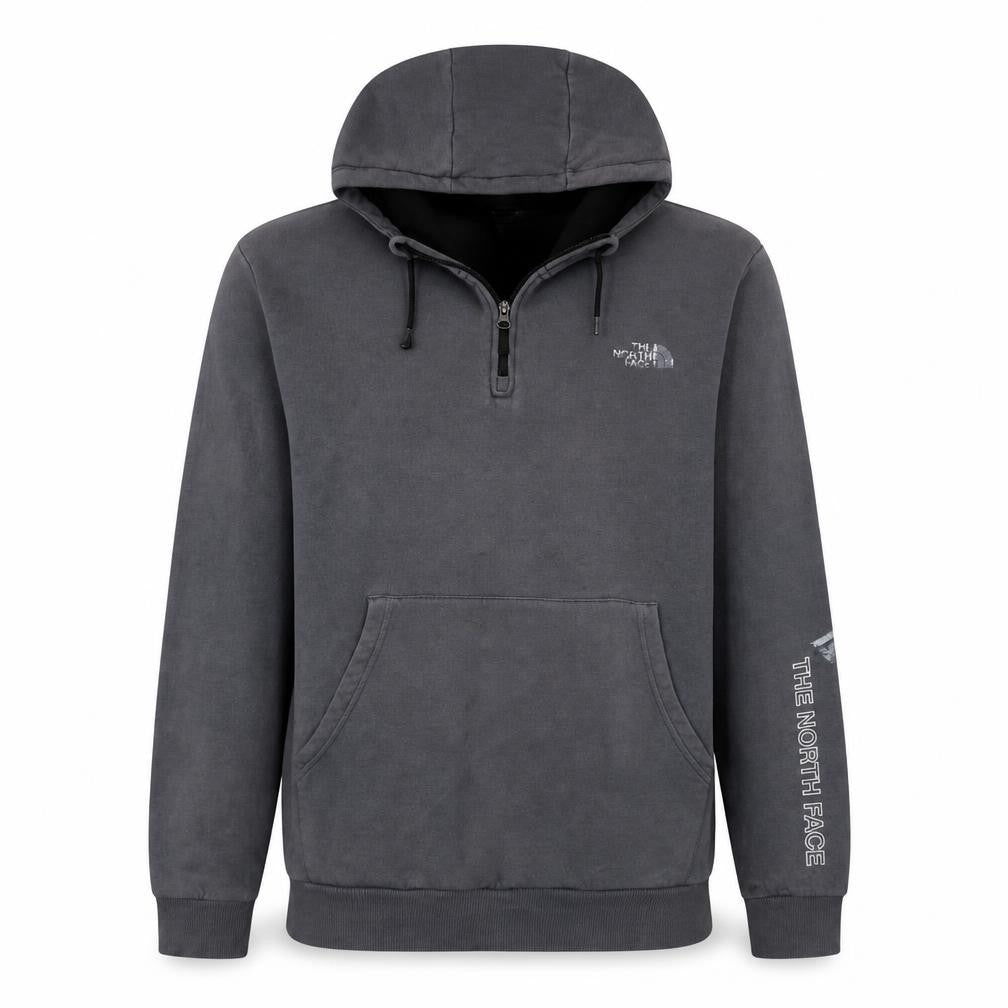 The North Face Men's Grey Regular Fit 1/2 Zip Hoodie Size L