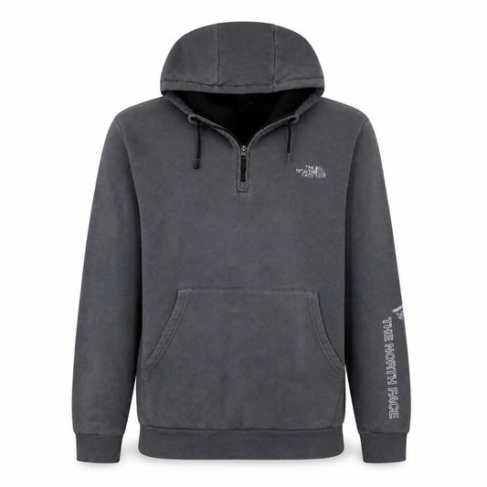 The North Face Men's Grey Regular Fit 1/2 Zip Hoodie Size L