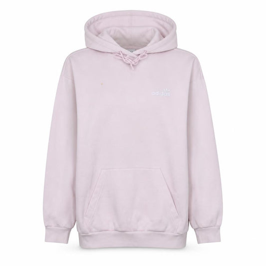 Adidas Women Pink Pullover Hoodie Size 10 Cotton Blend Logo Sweatshirt
