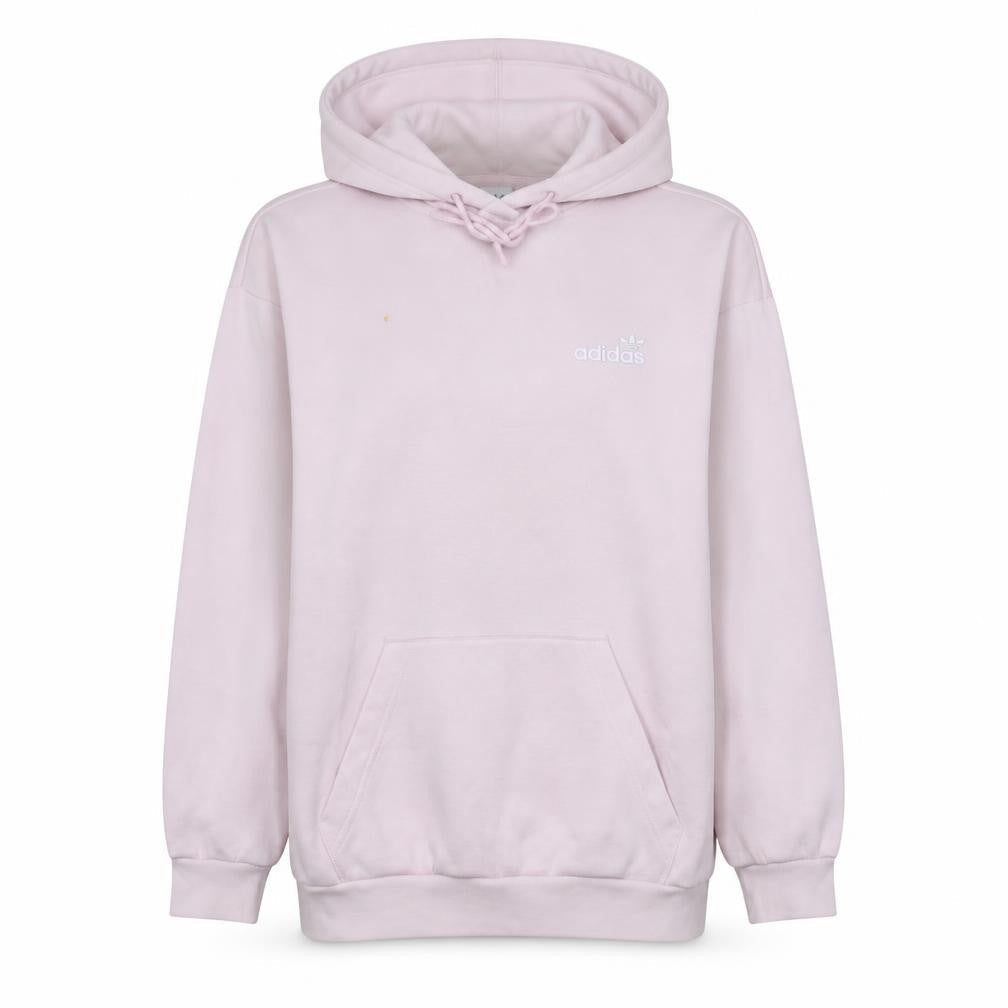Adidas Women Pink Pullover Hoodie Size 10 Cotton Blend Logo Sweatshirt