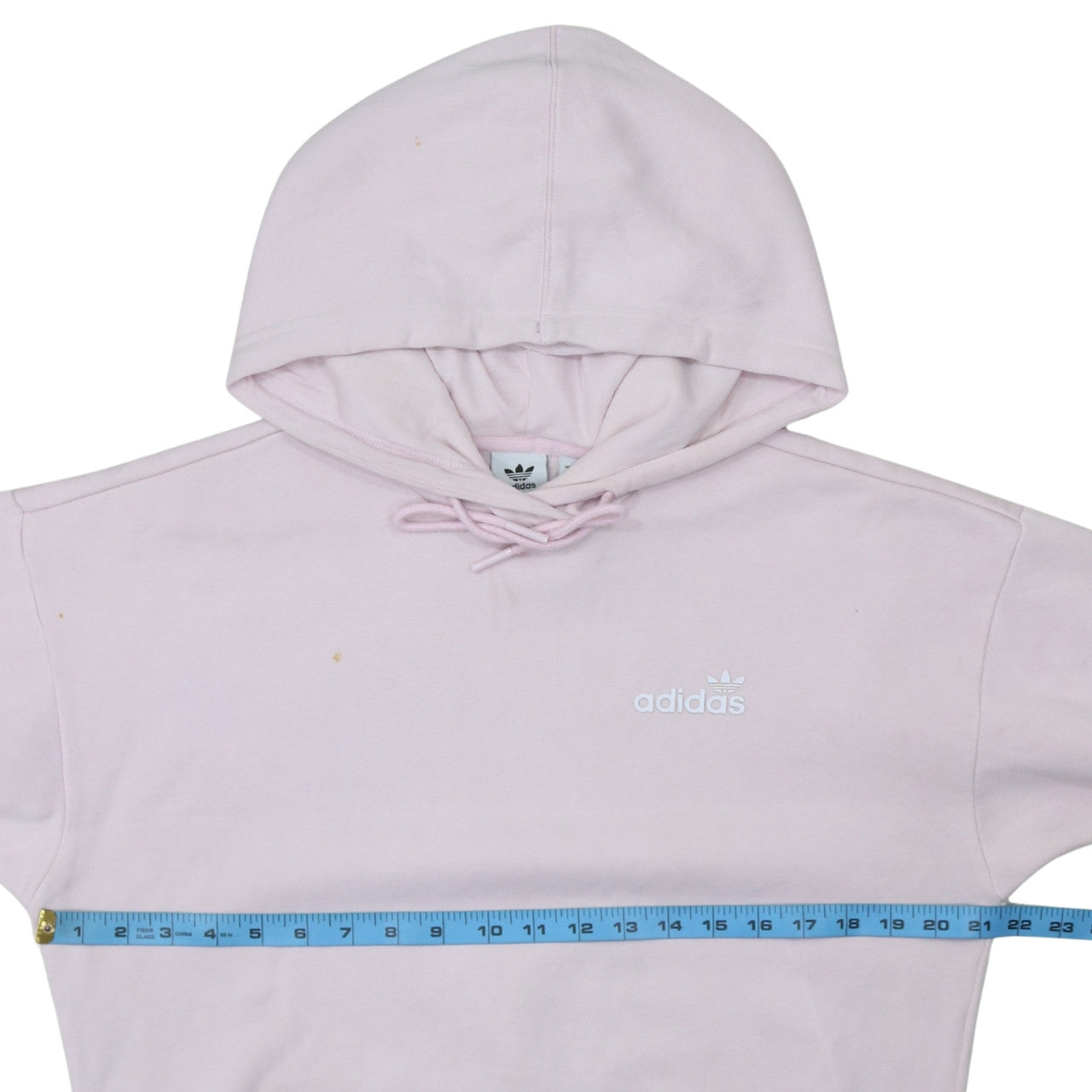 Adidas Women Pink Pullover Hoodie Size 10 Cotton Blend Logo Sweatshirt