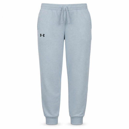 Front view of Under Armour boys’ blue jogger sweatpants, size 14, years cotton blend