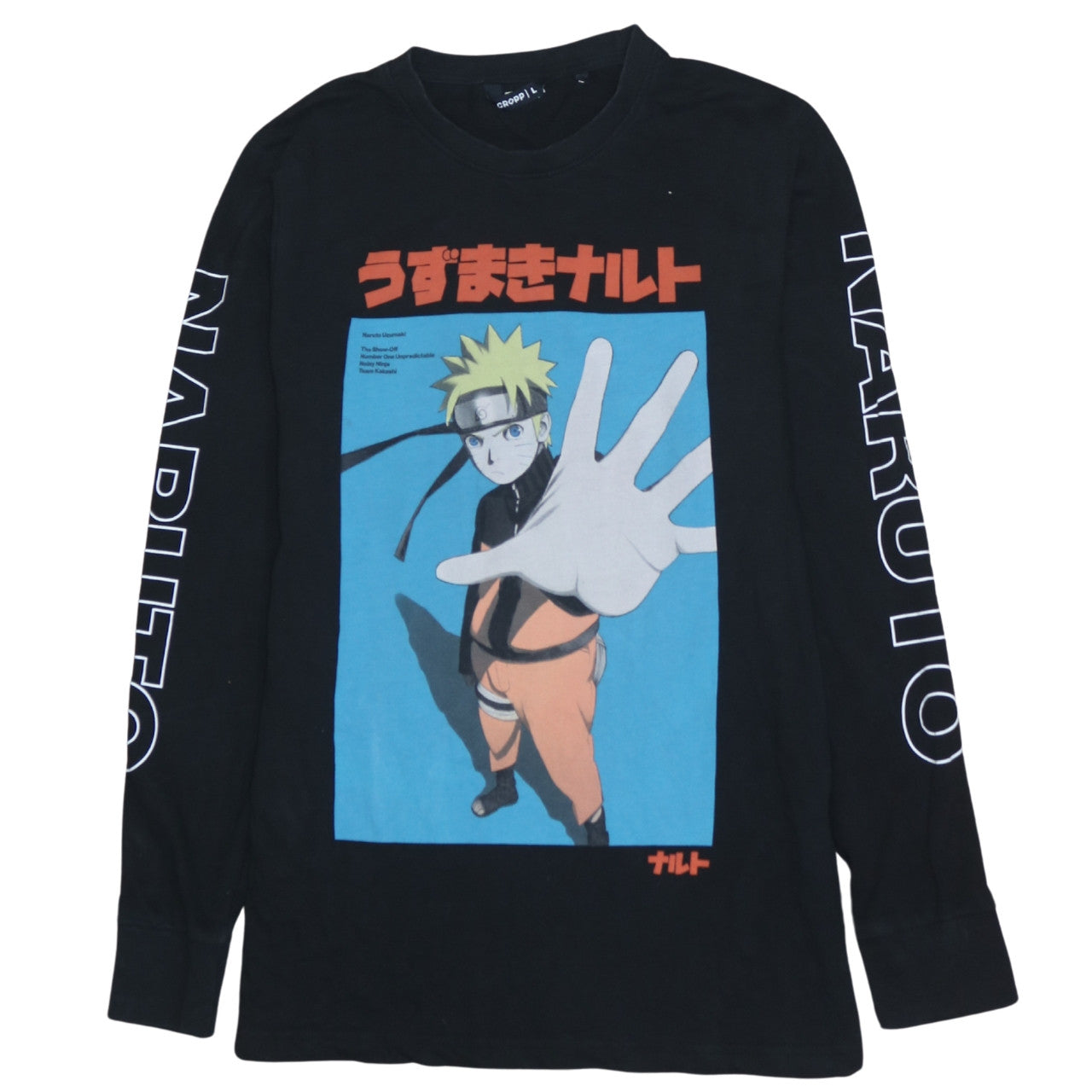 Cropp Men’s Black Naruto Anime Graphic Long Sleeve Sweatshirt Size L