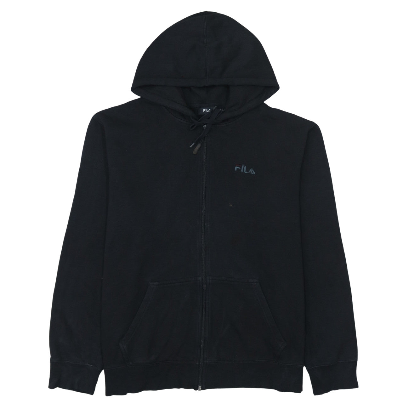 FILA Mens Black XL Full Zip Hoodie Fleece Sweatshirt