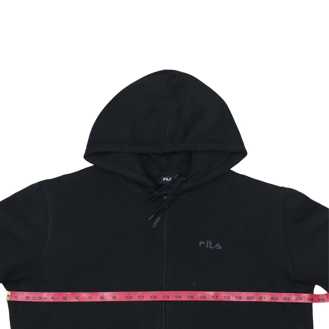 FILA Mens Black XL Full Zip Hoodie Fleece Sweatshirt