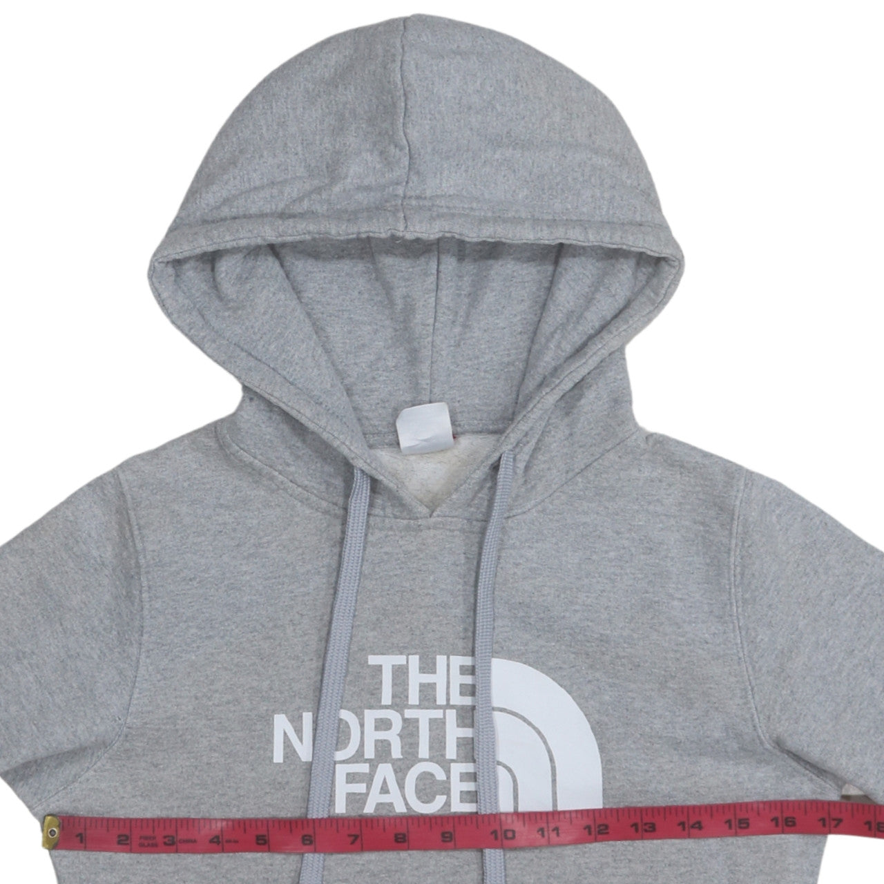 The North Face Women Grey Pullover Hoodie Size M Logo Print Cotton Blend