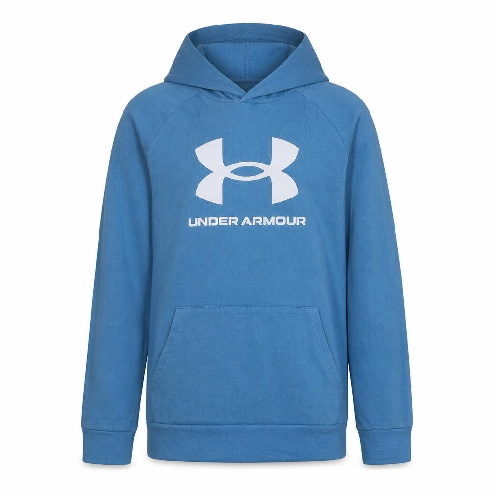 Under Armour Boys Blue Hoodie YXL Loose Fit Cotton Blend Pullover