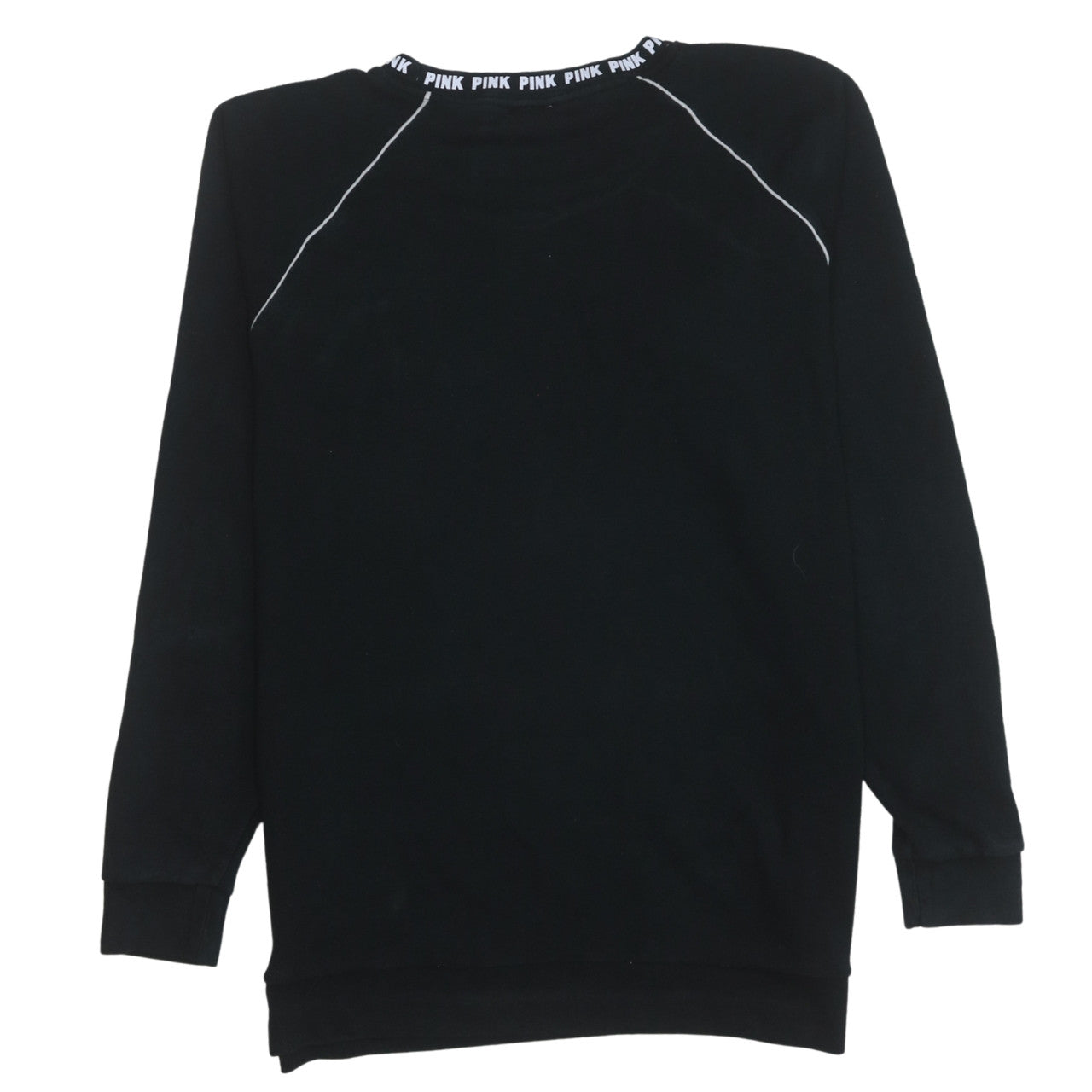 Victoria's Secret PINK Women's Black Crew Neck Sweatshirt XS Relaxed Fit