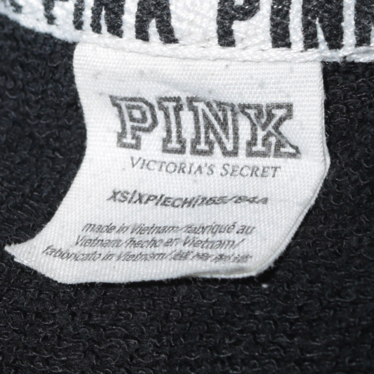 Victoria's Secret PINK Women's Black Crew Neck Sweatshirt XS Relaxed Fit