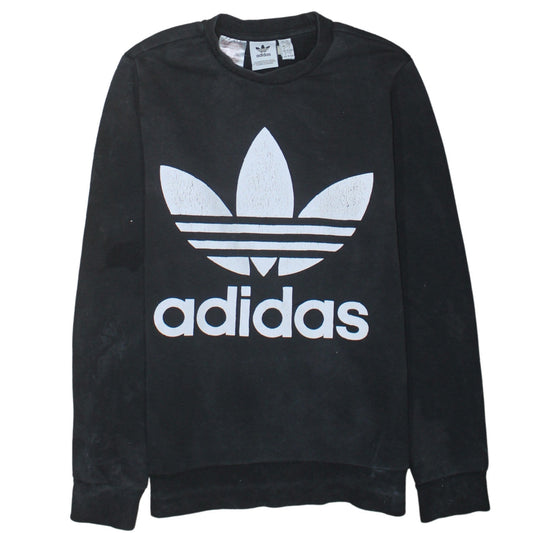 Adidas Boys Black Logo Crew Neck Pullover Sweatshirt 13-14 Years