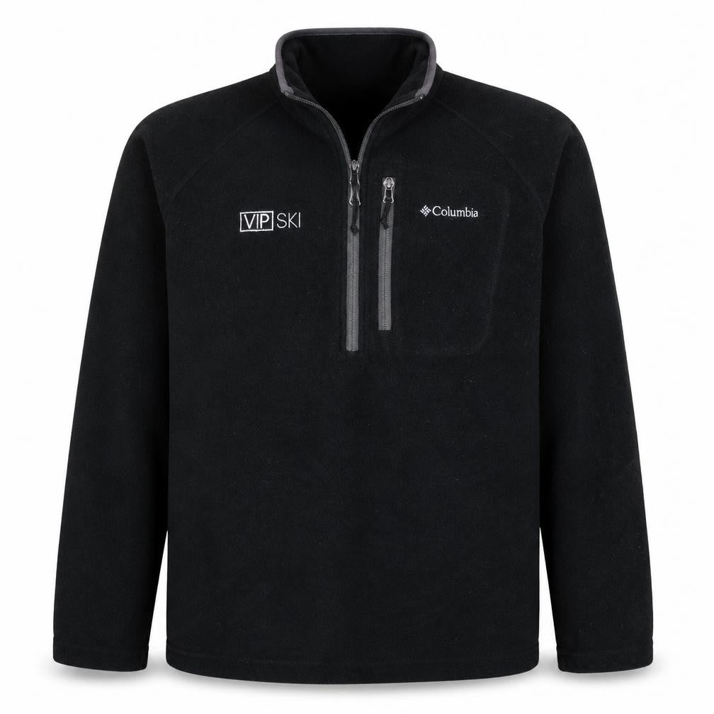 Columbia Men's Black Fleece Ski Jacket L 1/4 Zip Outdoor Winter
