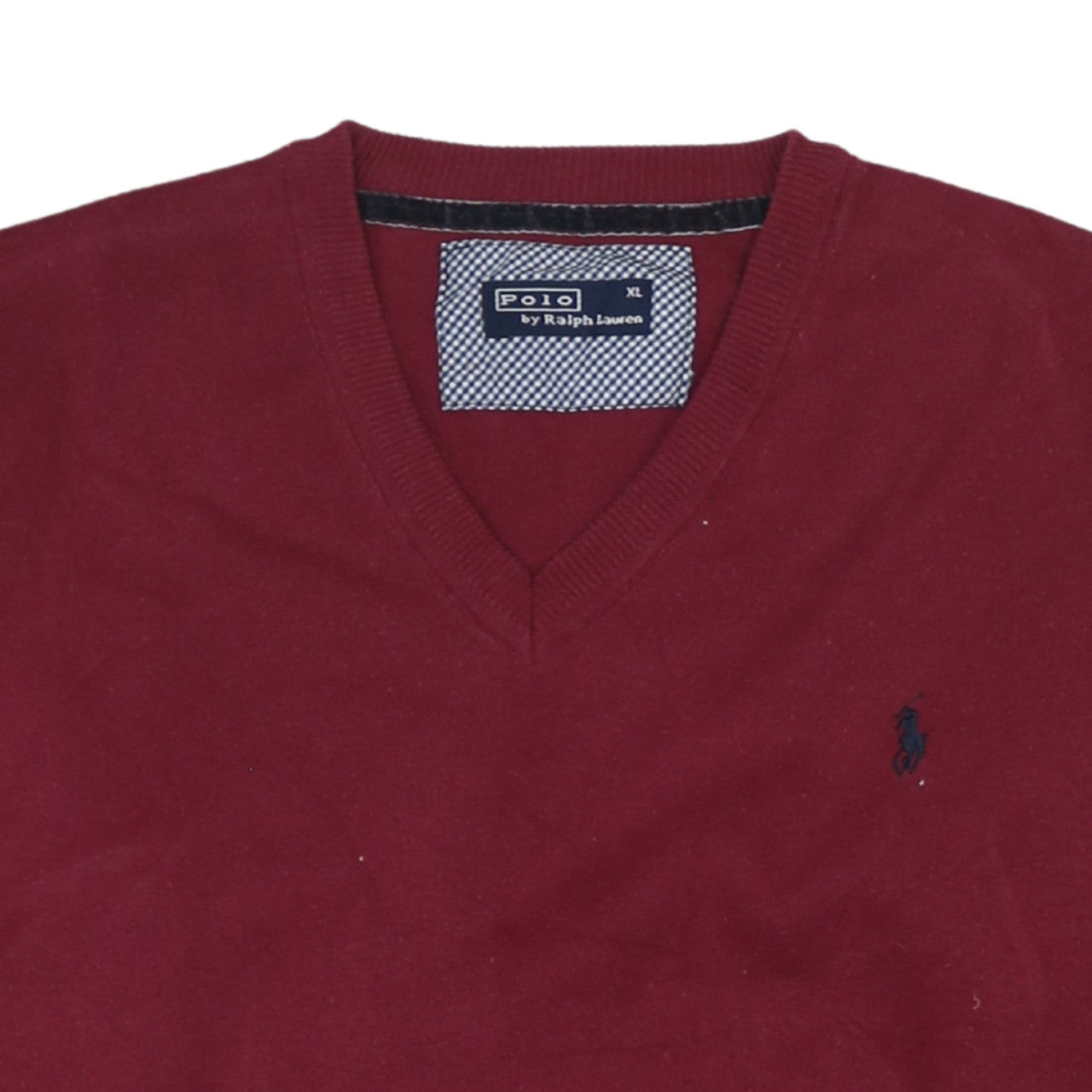Polo Ralph Lauren Men's Red Cotton V-Neck Jumper XL