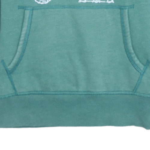 Tommy Hilfiger Boys Green Pullover Hoodie 13-14 Years Graphic Logo Sweatshirt