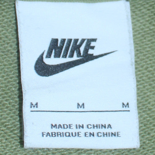 Nike Men's Green Full Zip Hoodie M Regular Fit Cotton Fleece
