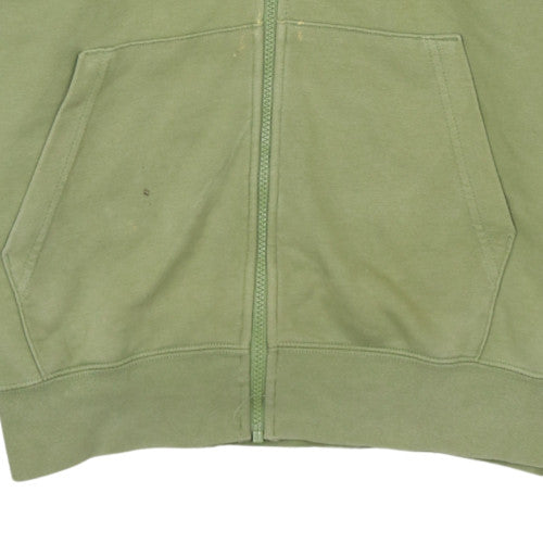 Nike Men's Green Full Zip Hoodie M Regular Fit Cotton Fleece