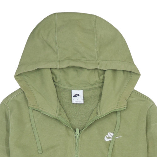 Nike Men's Green Full Zip Hoodie M Regular Fit Cotton Fleece