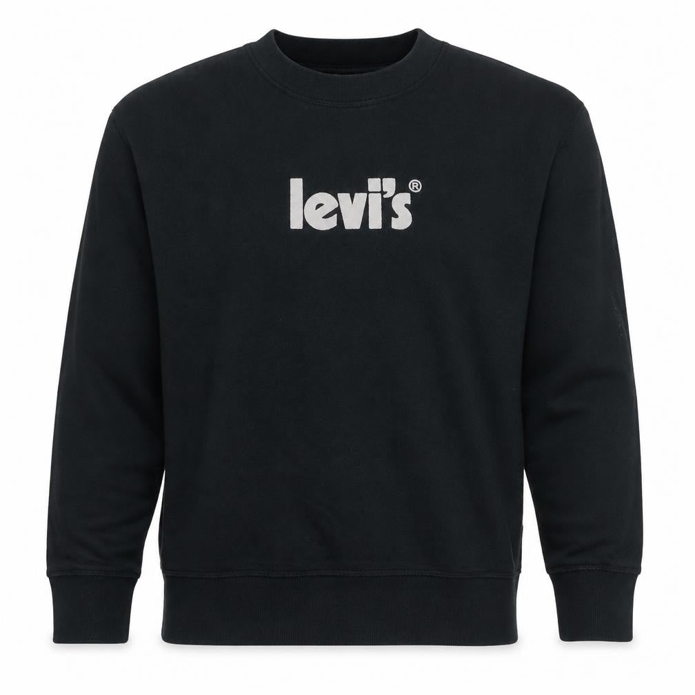 Levi's Men's Black Logo Crew Neck Sweatshirt M