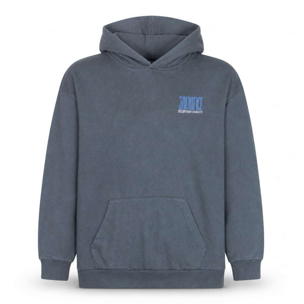 FB Sister Womens Grey Hooded Pullover Sweatshirt L Casual Graphic Print