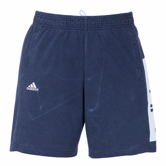 Front view of Adidas Men's Blue Medium Athletic Jersey Shorts with Pockets