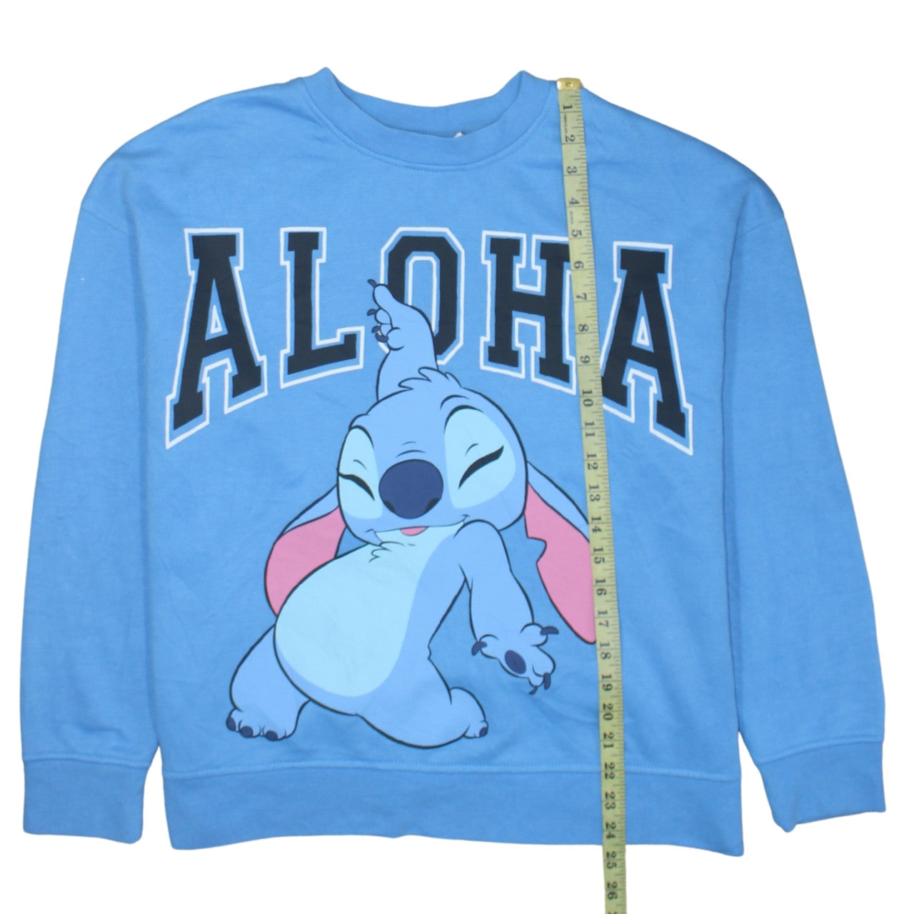 Disney Women Blue Stitch Aloha Pullover Sweatshirt Size 12/14