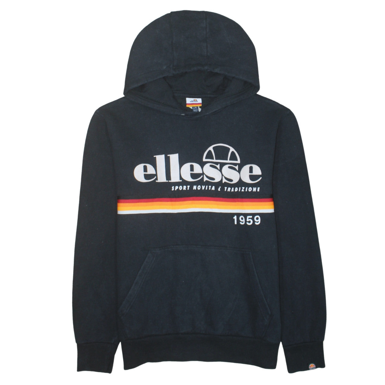 Ellesse Men's Black XL Pullover Hoodie Logo Fleece Sweatshirt
