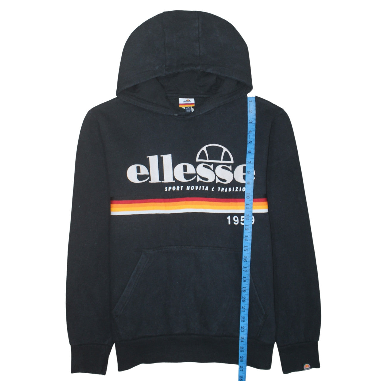 Ellesse Men's Black XL Pullover Hoodie Logo Fleece Sweatshirt
