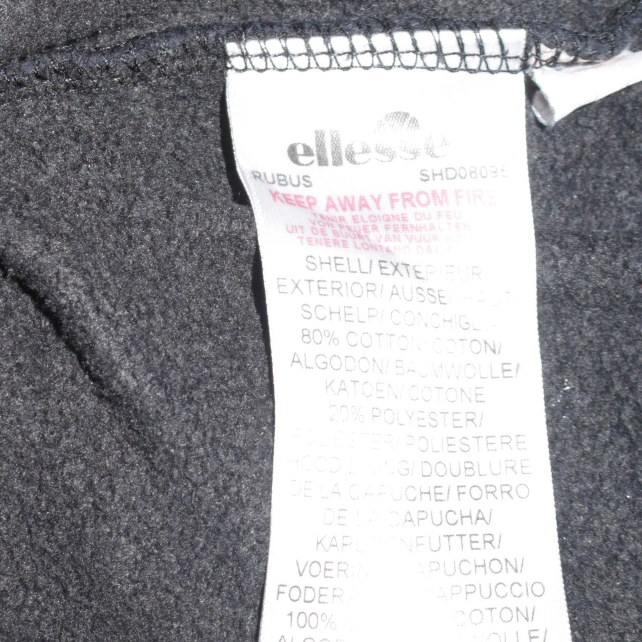 Ellesse Men's Black XL Pullover Hoodie Logo Fleece Sweatshirt