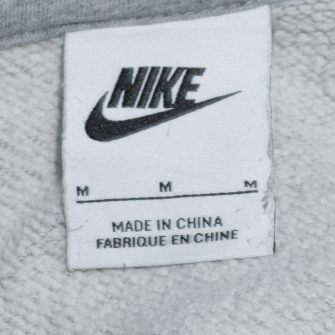 Nike Men's Grey 1/4 Zip Pullover Sweatshirt M Fleece Cotton Blend