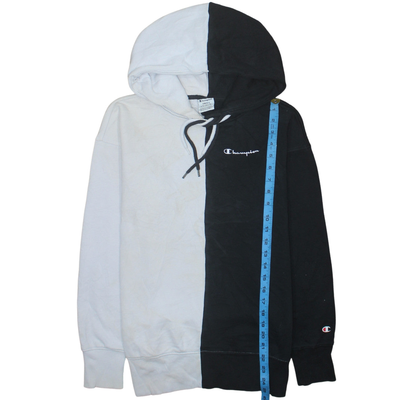 Champion Men’s Black & White Pullover Hoodie Small Logo Fleece
