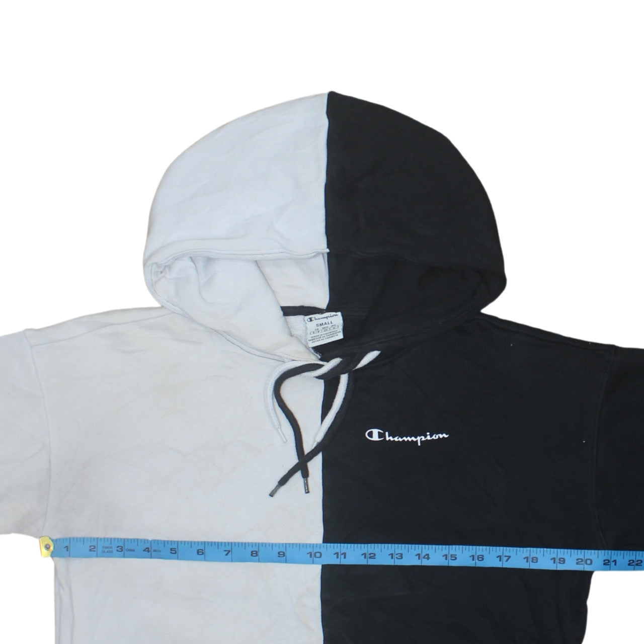 Champion Men’s Black & White Pullover Hoodie Small Logo Fleece