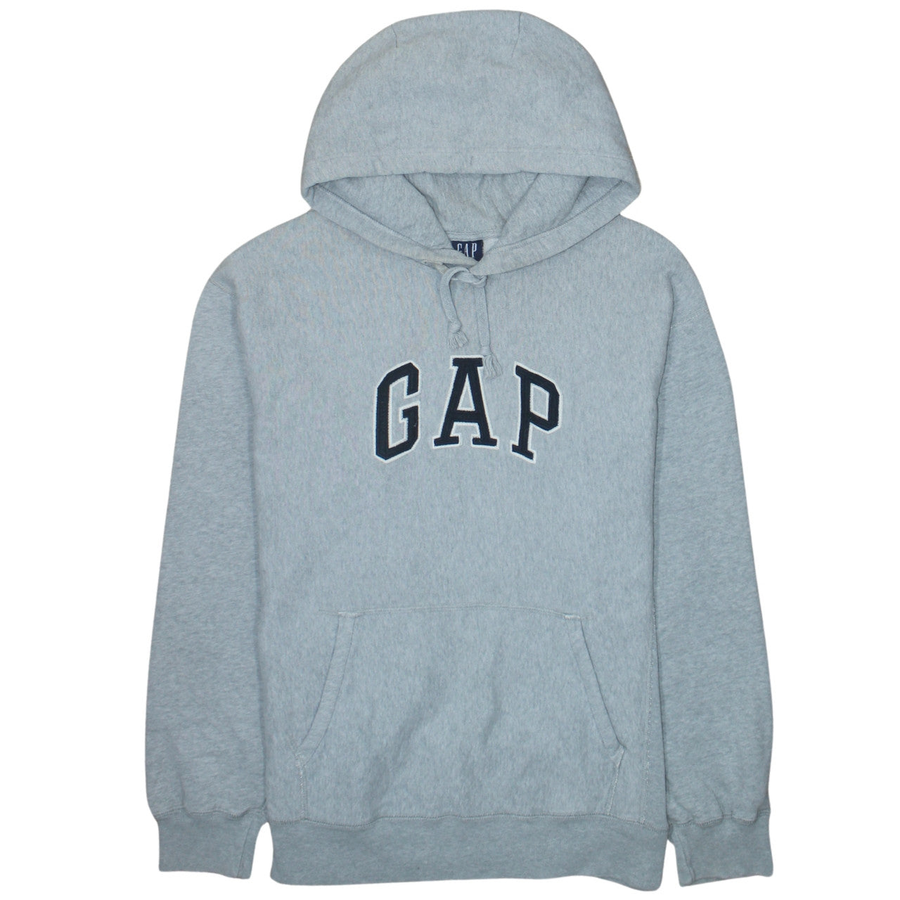 GAP Men's Grey Pullover Hoodie S Regular Fit Logo Fleece Sweatshirt