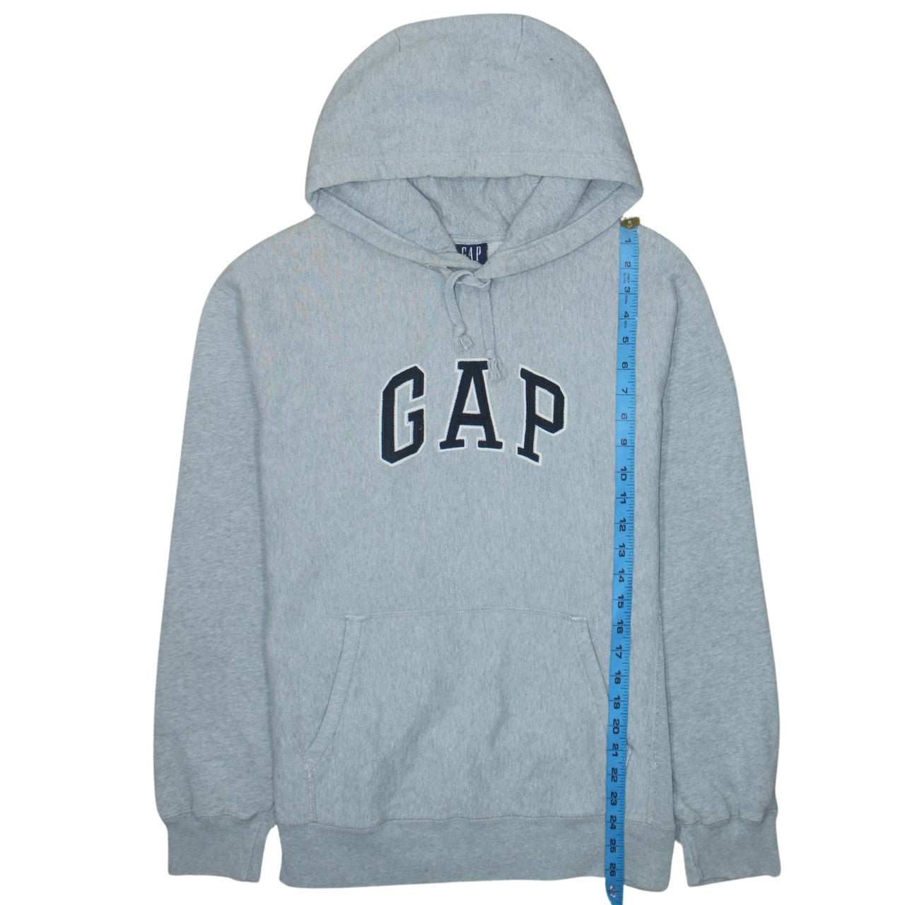 GAP Men's Grey Pullover Hoodie S Regular Fit Logo Fleece Sweatshirt