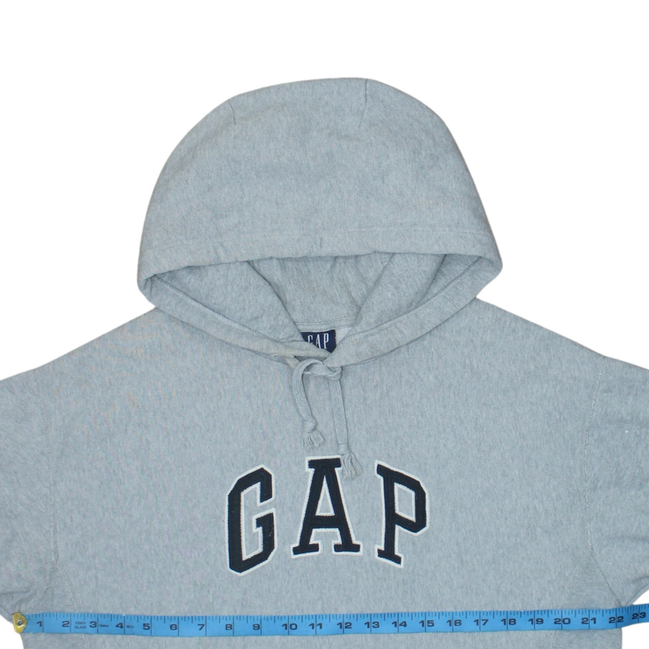 GAP Men's Grey Pullover Hoodie S Regular Fit Logo Fleece Sweatshirt