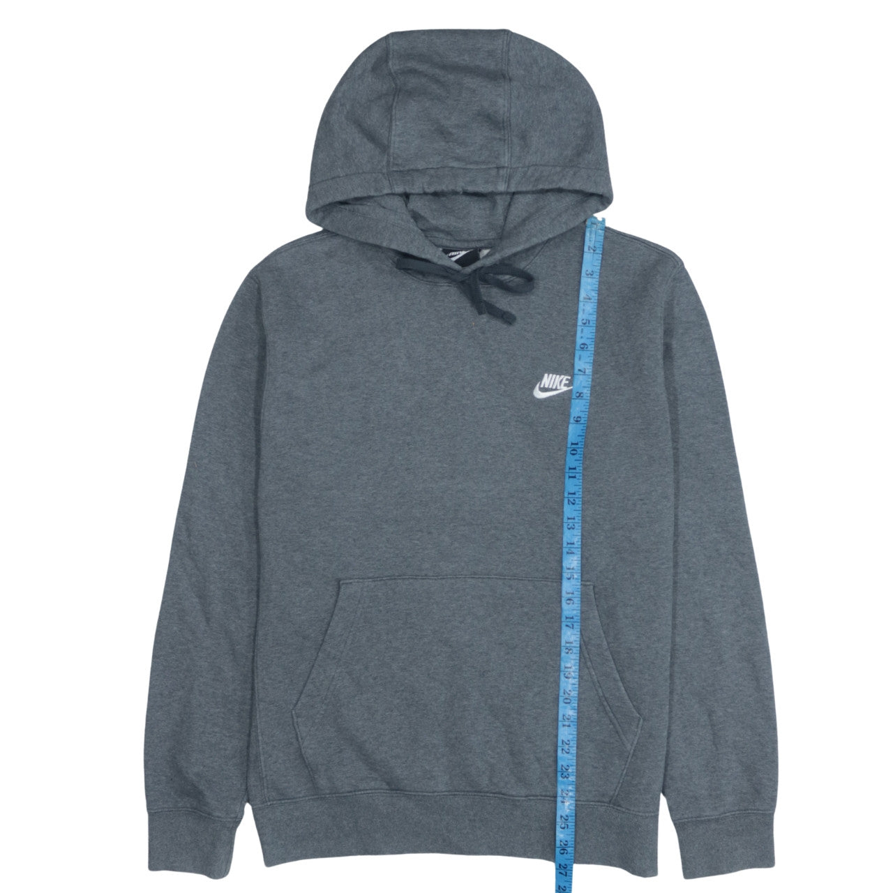Nike Men's Grey Pullover Hoodie Small Regular Fit Fleece Logo